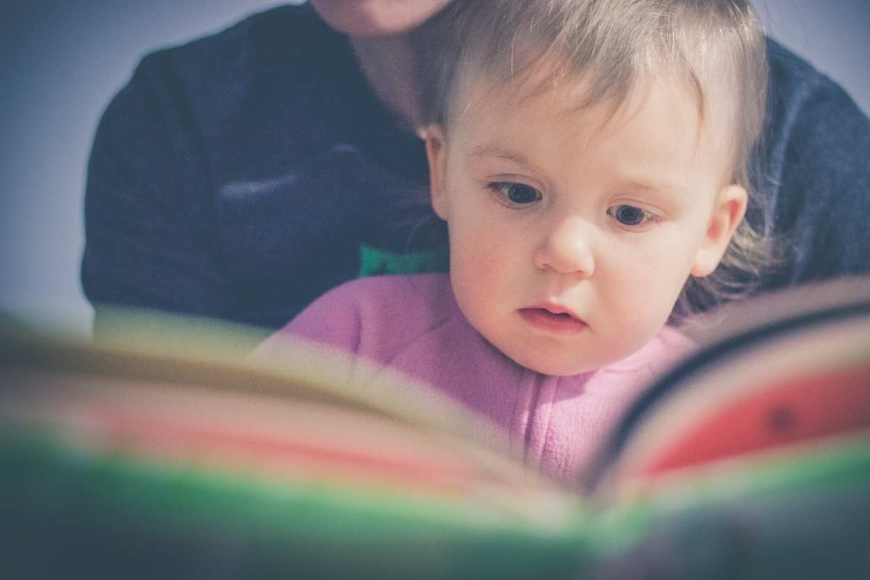 child reading a book